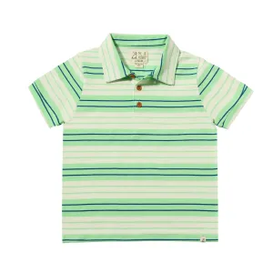 Me & Henry Flagstaff Polo / Lime, Royal & White Stripe