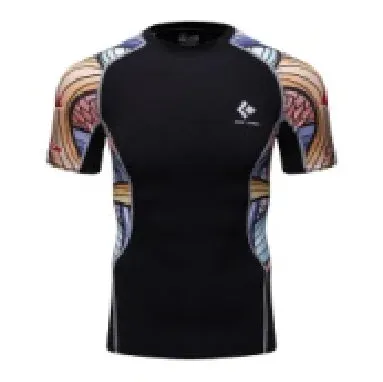 Men Compression Rashguard Spandex Quick Dry Swimsuit Surf UV Protection Rash Guard Diving Suit Tight Beach Shirt Short Trunk