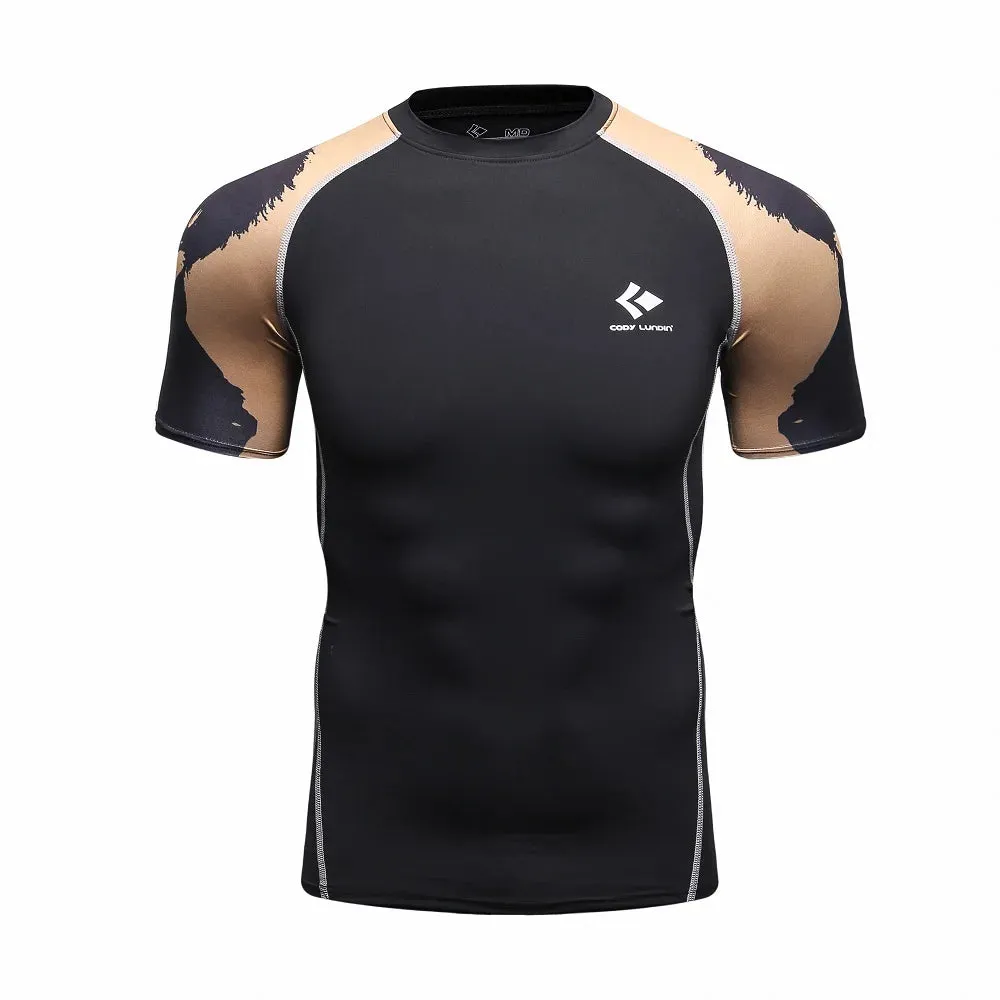 Men Compression Rashguard Spandex Quick Dry Swimsuit Surf UV Protection Rash Guard Diving Suit Tight Beach Shirt Short Trunk
