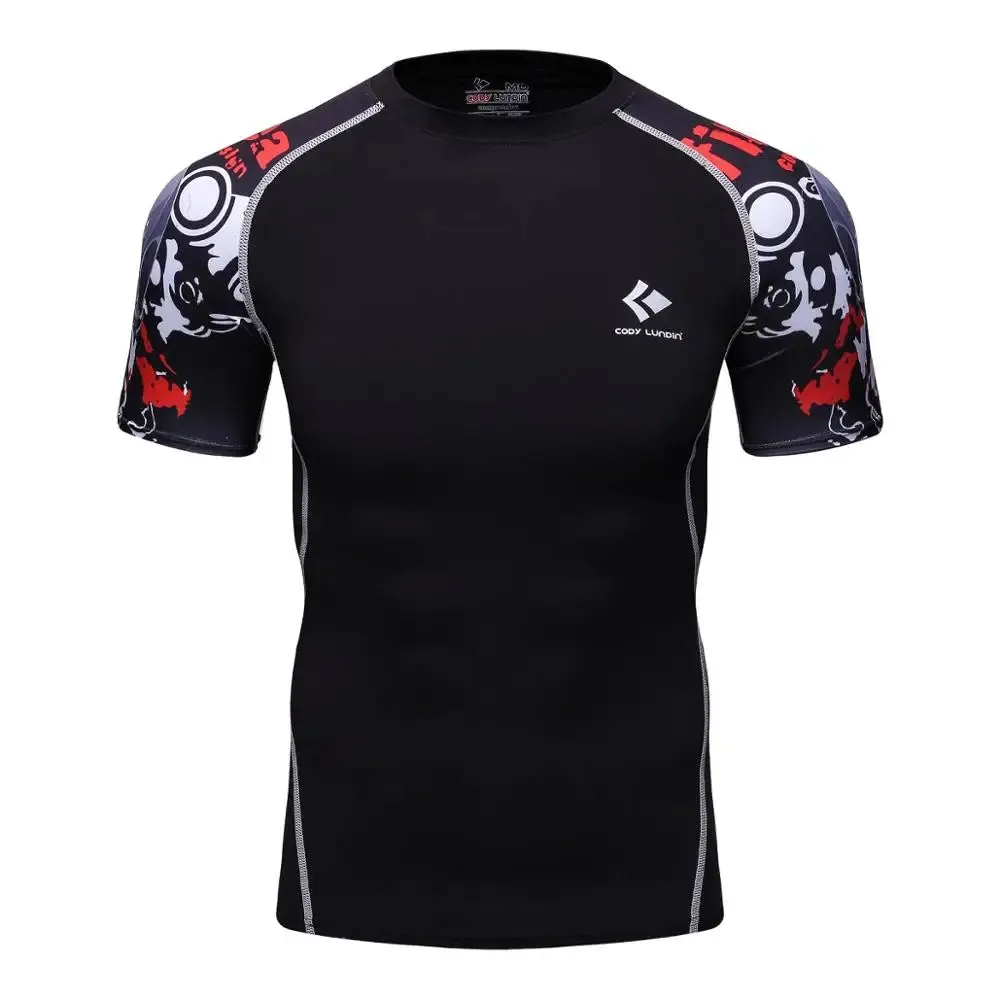 Men Compression Rashguard Spandex Quick Dry Swimsuit Surf UV Protection Rash Guard Diving Suit Tight Beach Shirt Short Trunk