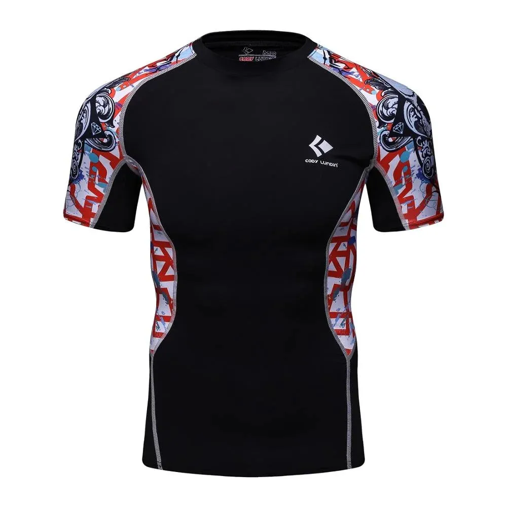 Men Compression Rashguard Spandex Quick Dry Swimsuit Surf UV Protection Rash Guard Diving Suit Tight Beach Shirt Short Trunk