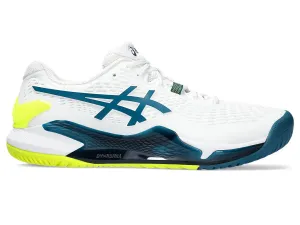 Men's Asics Gel-Resolution 9, White/Restful Teal, 11 D Medium