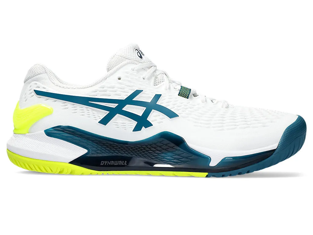 Men's Asics Gel-Resolution 9, White/Restful Teal, 11 D Medium