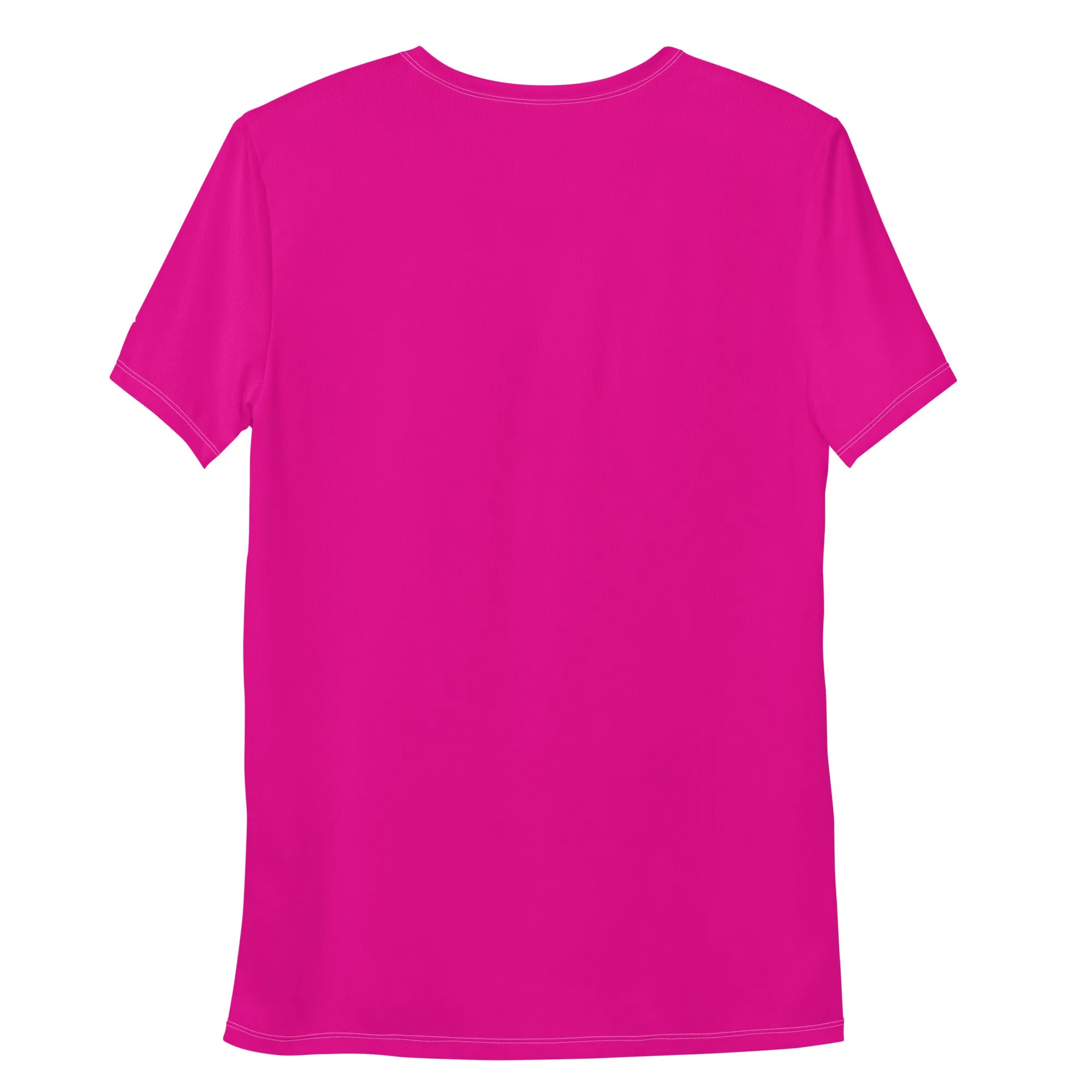Men's Athletic Short Sleeve Rash Guard - Solid Color Training Gear - Hollywood Cerise