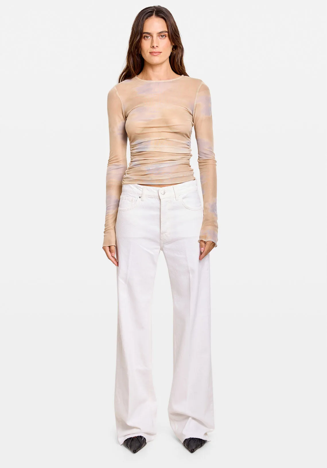 MESH CREW LS TOP HAZE