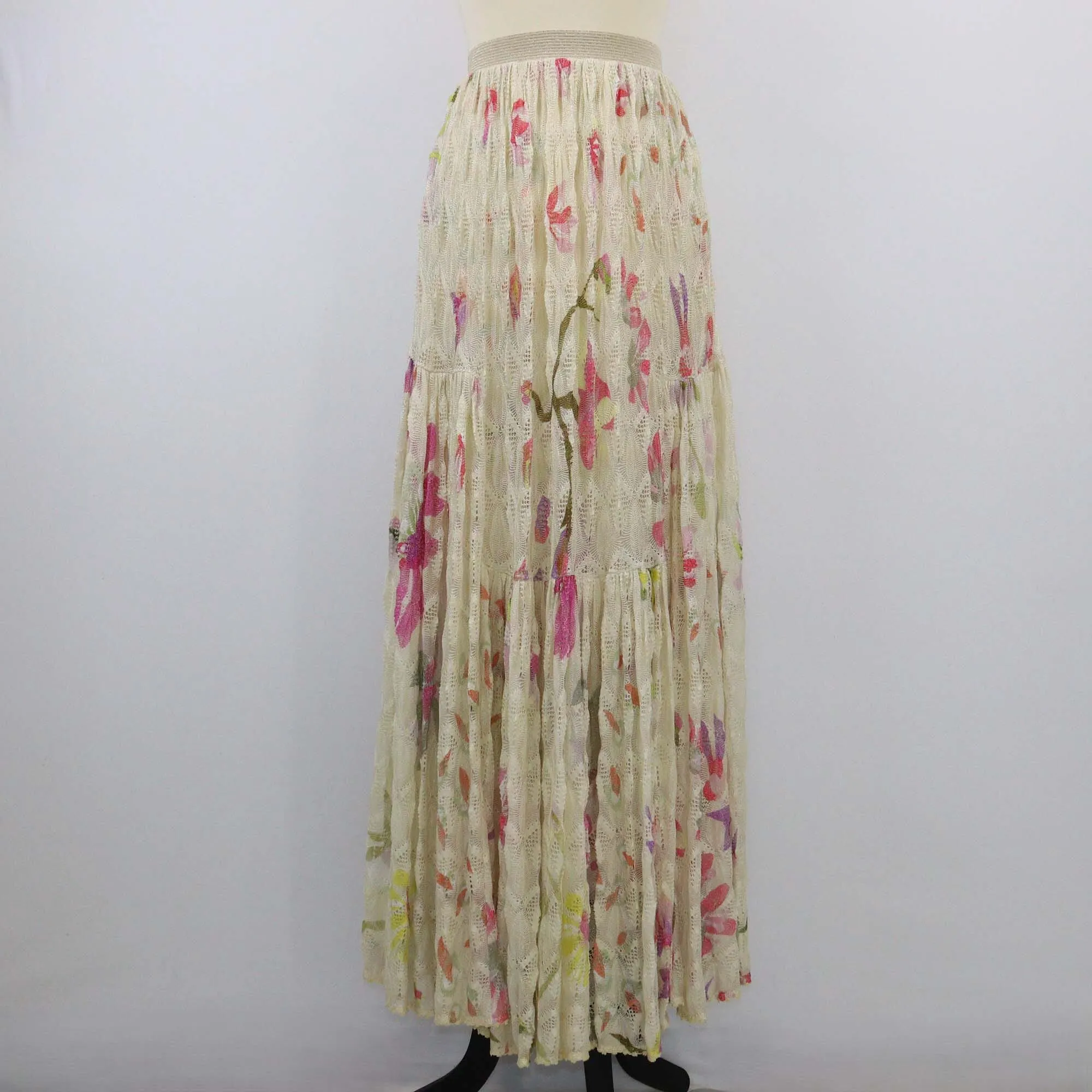 Missoni Multicolor Floral Lace Maxi Skirt