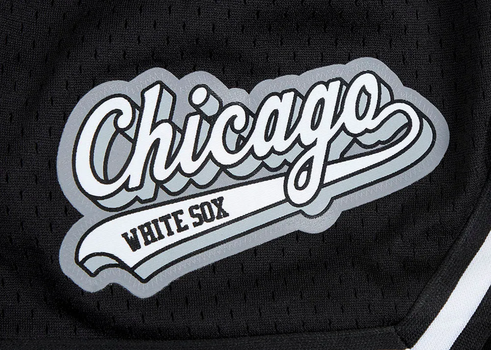 MLB CHICAGO WHITE SOX SCRIPT TAIL WOMEN'S MESH TAPE SHORT (BLACK)