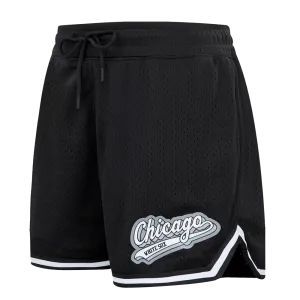 MLB CHICAGO WHITE SOX SCRIPT TAIL WOMEN'S MESH TAPE SHORT (BLACK)