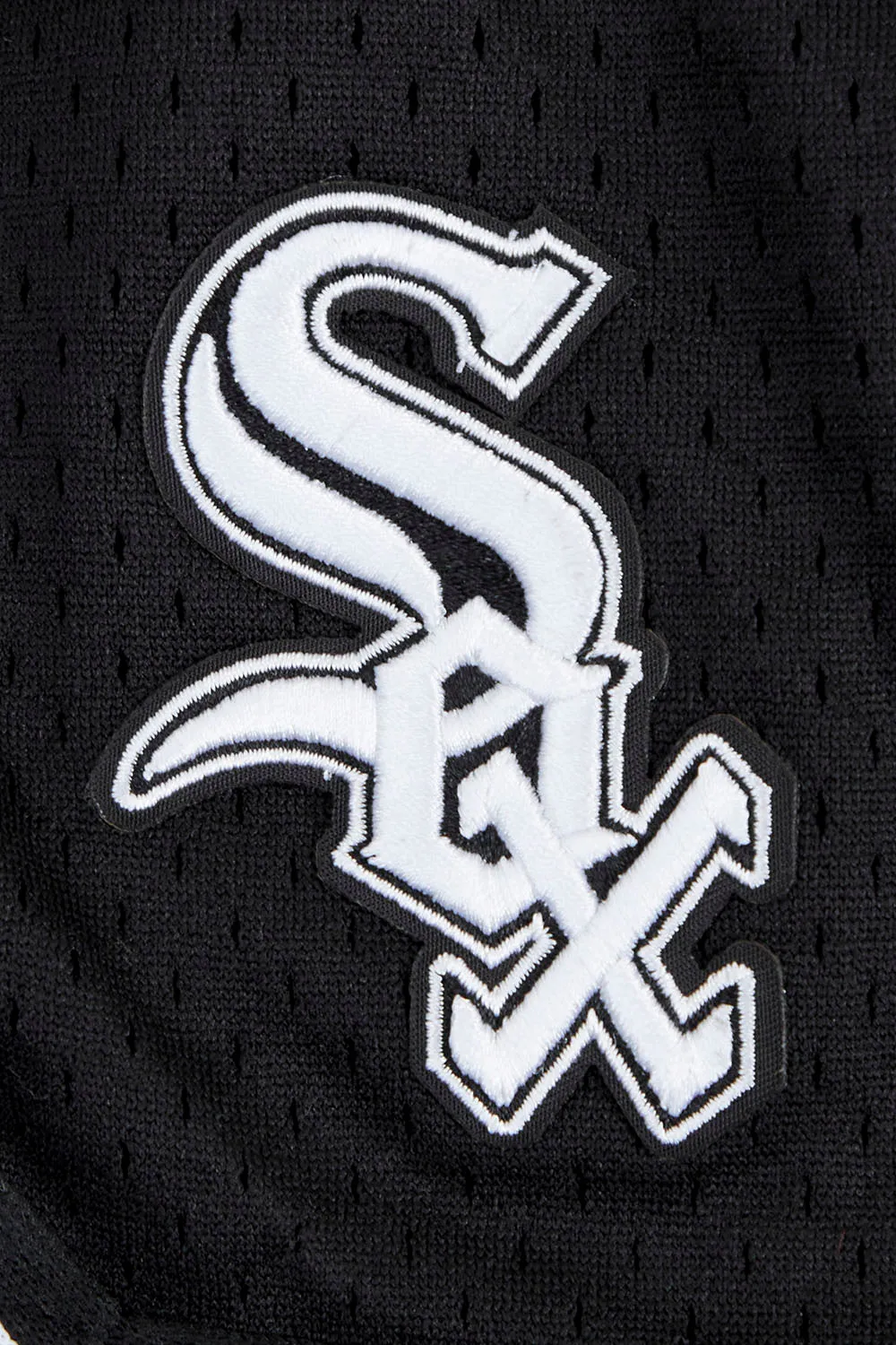 MLB CHICAGO WHITE SOX SCRIPT TAIL WOMEN'S MESH TAPE SHORT (BLACK)