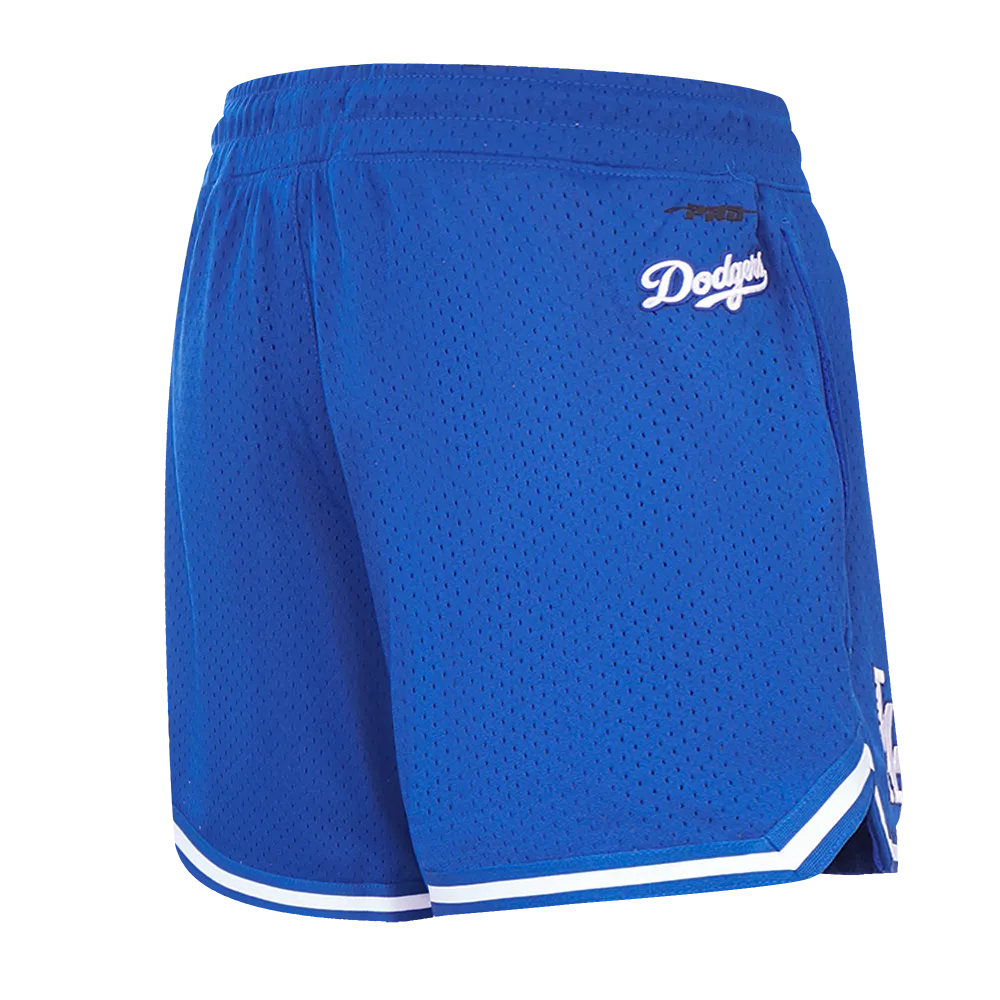 MLB LOS ANGELES DODGERS SCRIPT TAIL WOMEN'S MESH SHORT (DODGER BLUE)