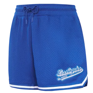 MLB LOS ANGELES DODGERS SCRIPT TAIL WOMEN'S MESH SHORT (DODGER BLUE)
