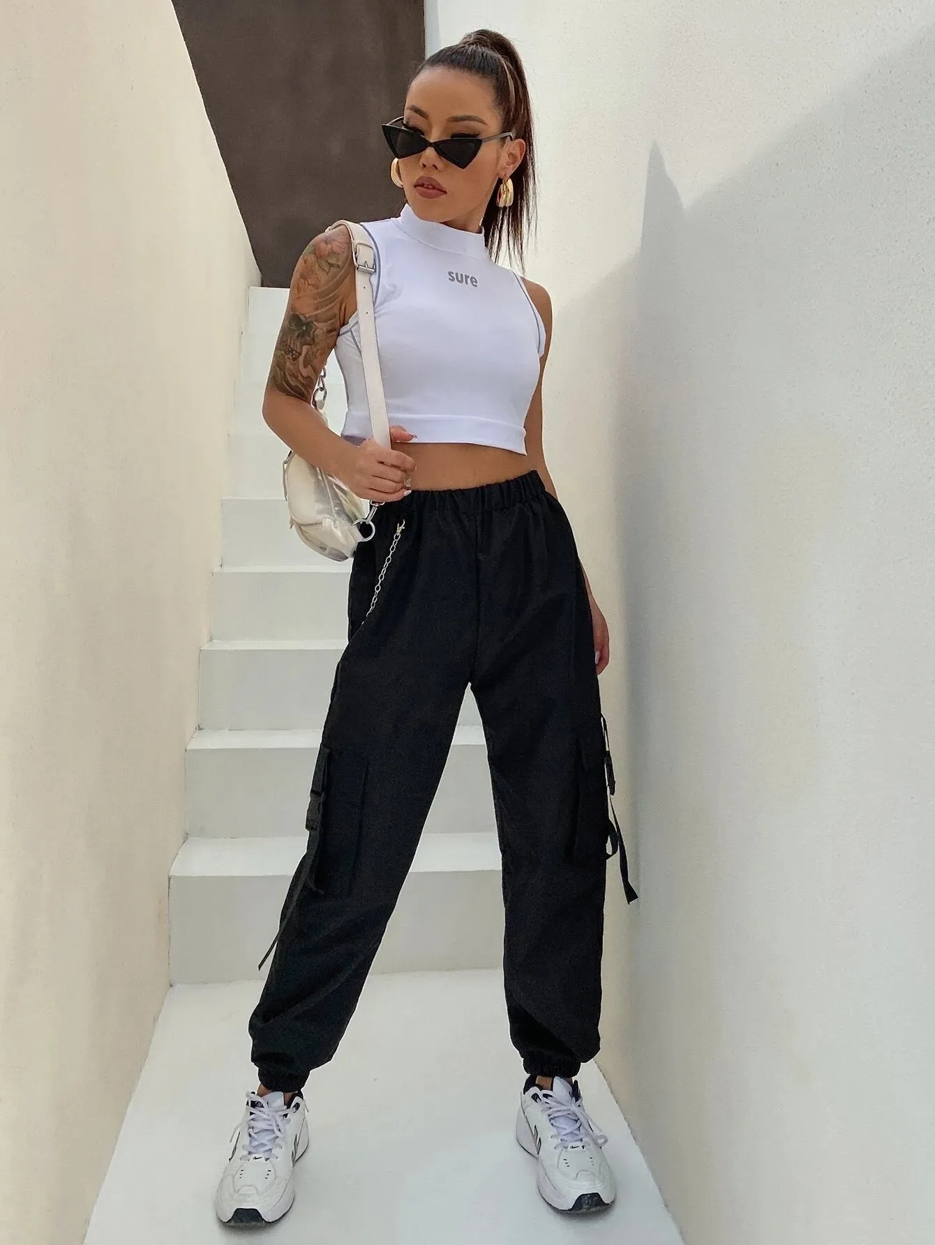 Pocket Buckle Tape Cargo Pant