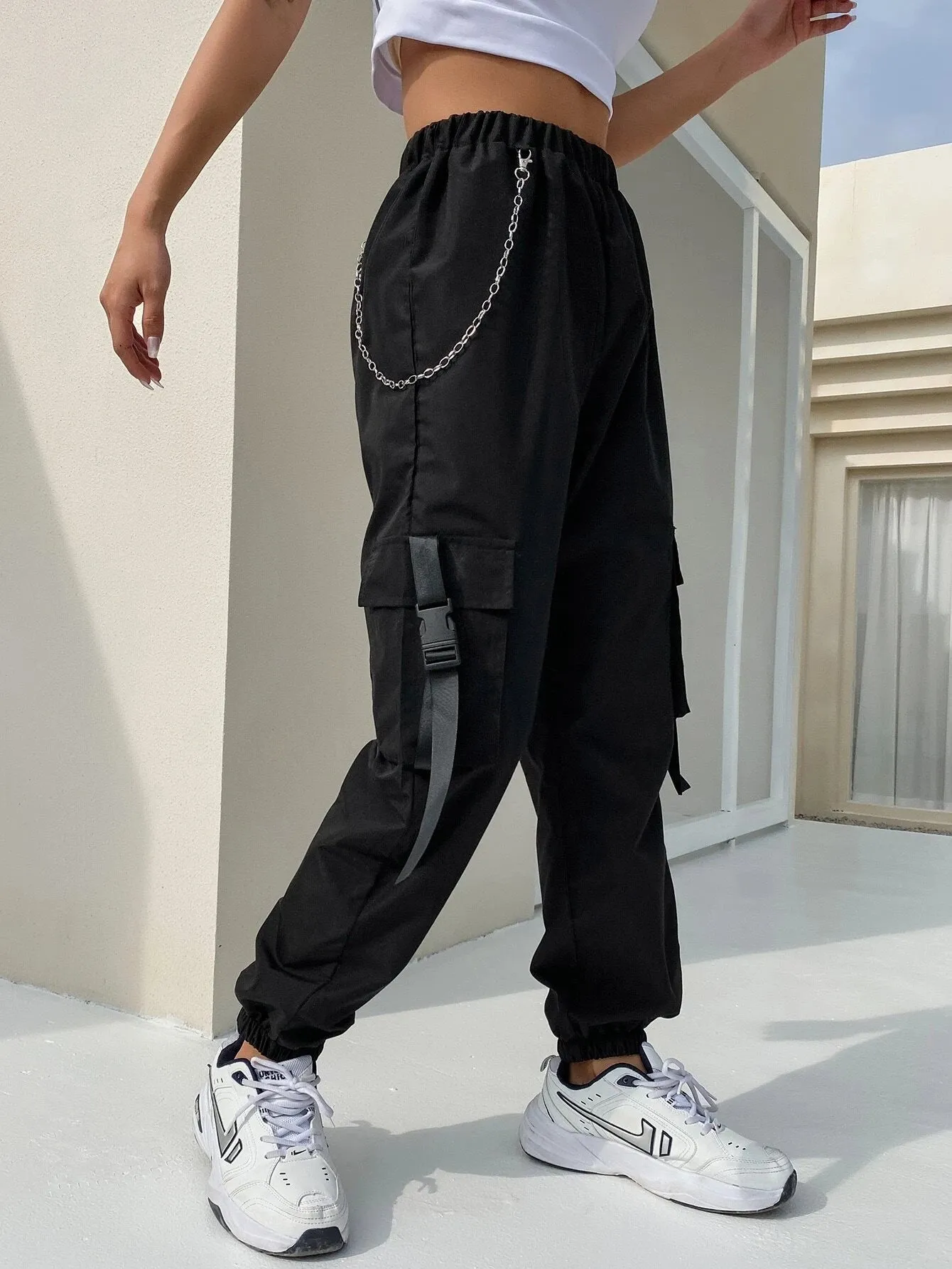 Pocket Buckle Tape Cargo Pant