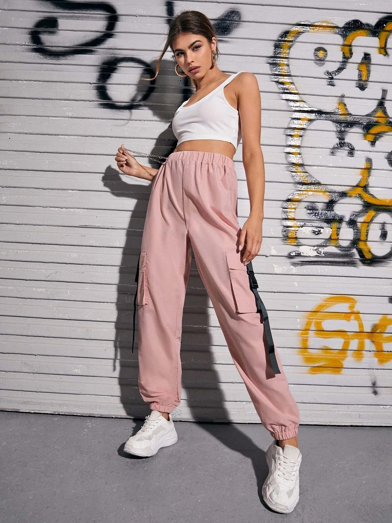 Pocket Buckle Tape Cargo Pant