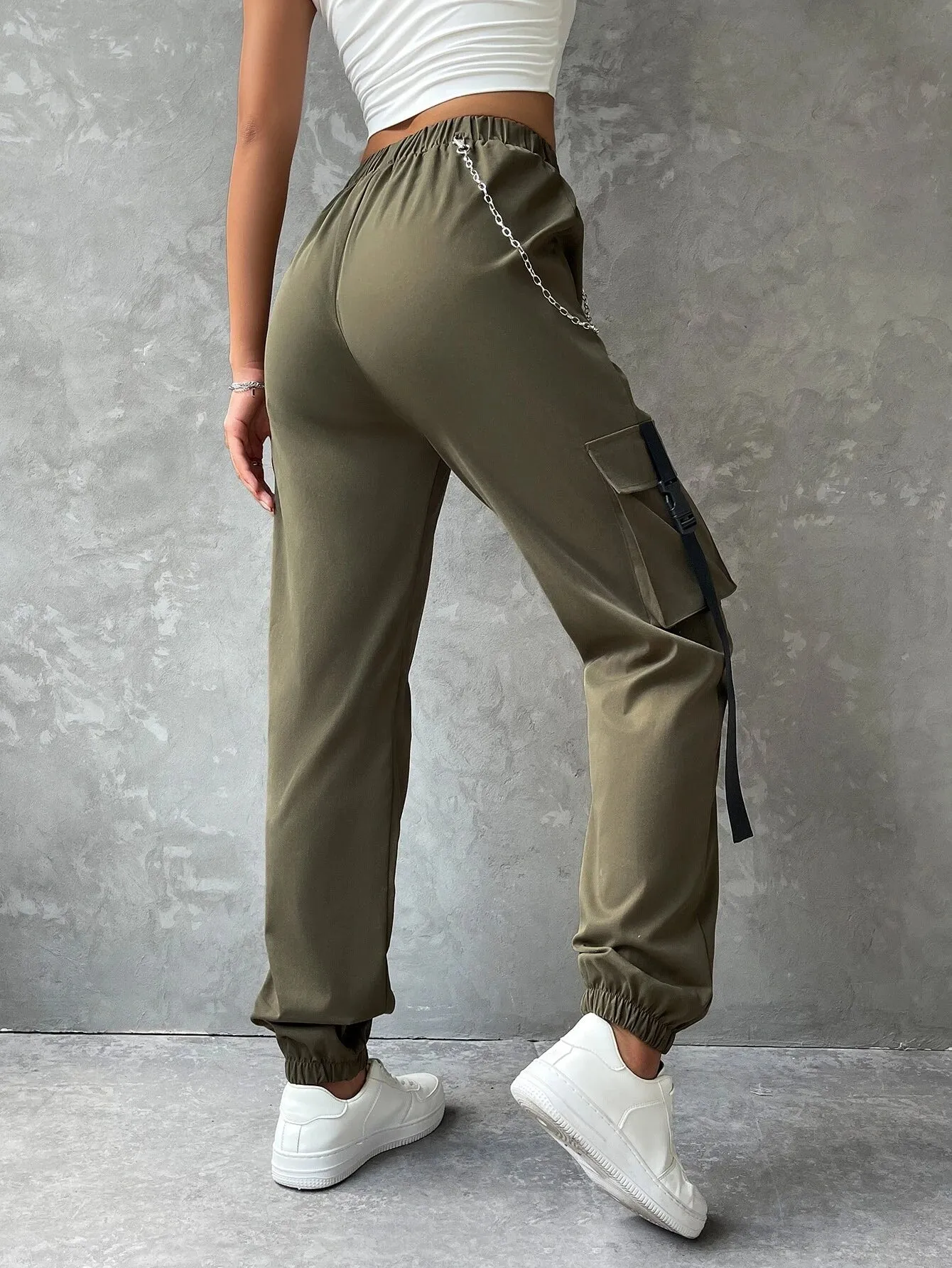 Pocket Buckle Tape Cargo Pant