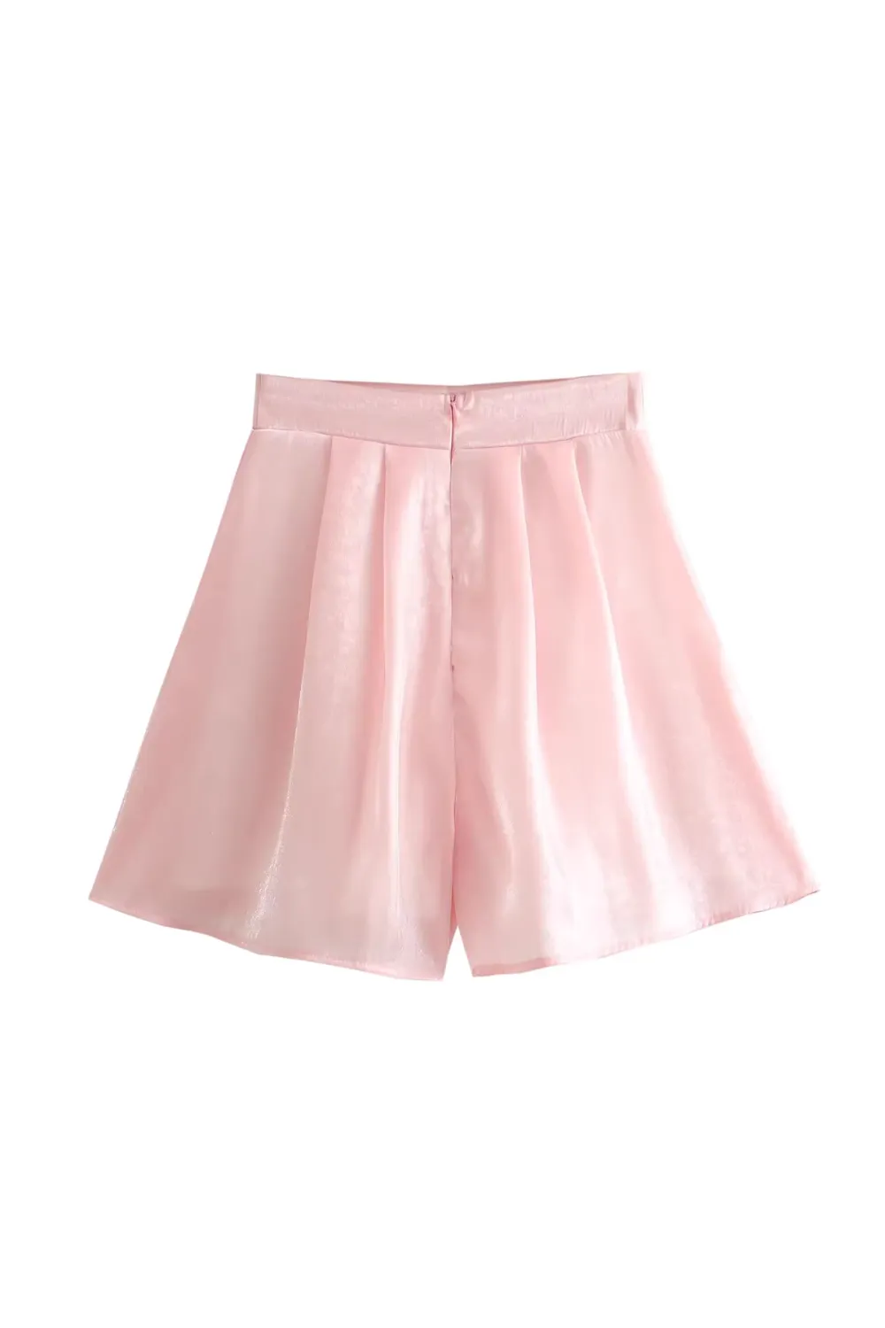 'Quinn' High-waist Pleated Mesh Shorts