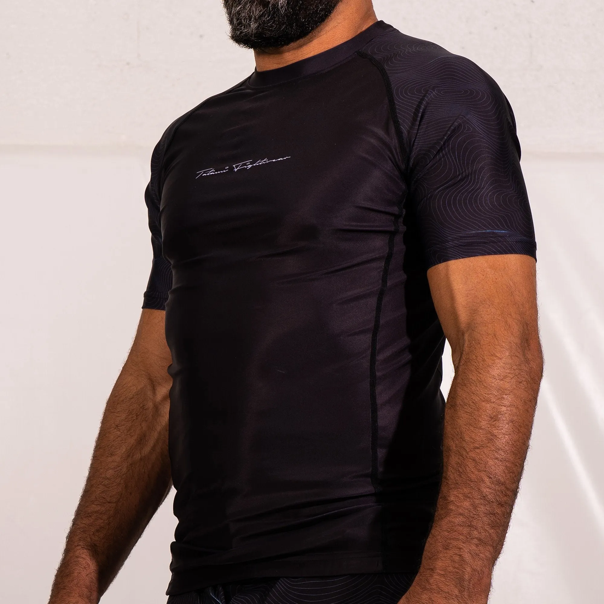 Rashguard Maneca Scurta TATAMI Elite Grappling  - Negru & Albastru