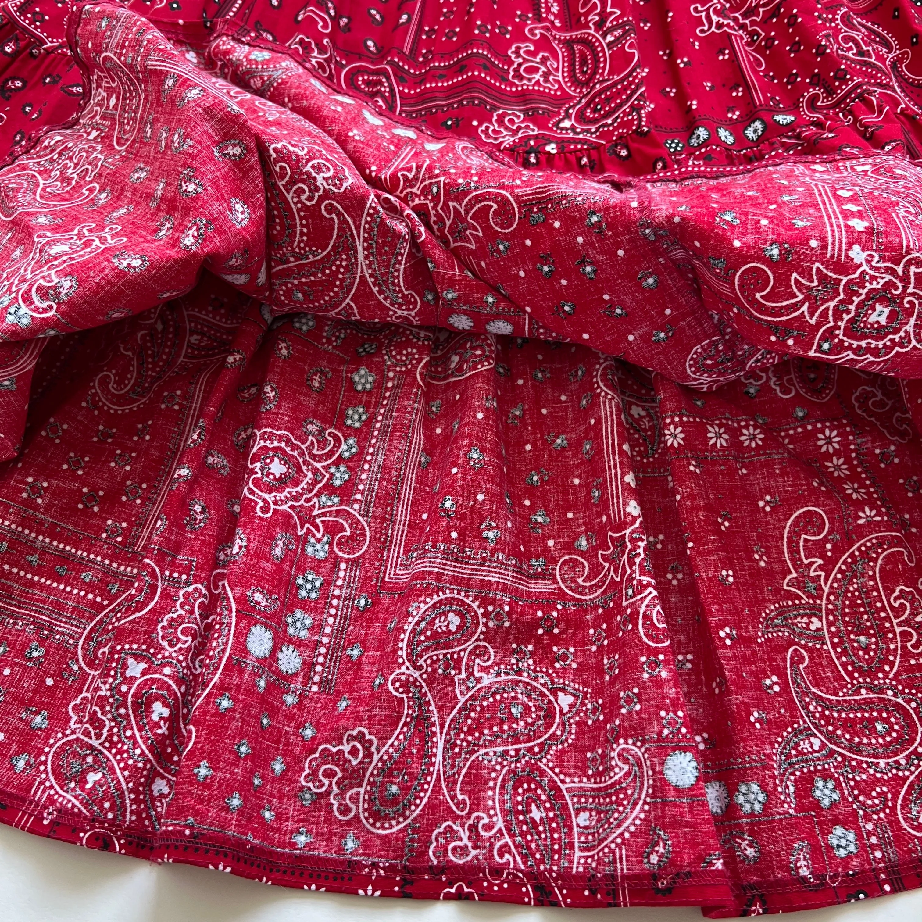 Red bandana tiered skirt sz M - XL