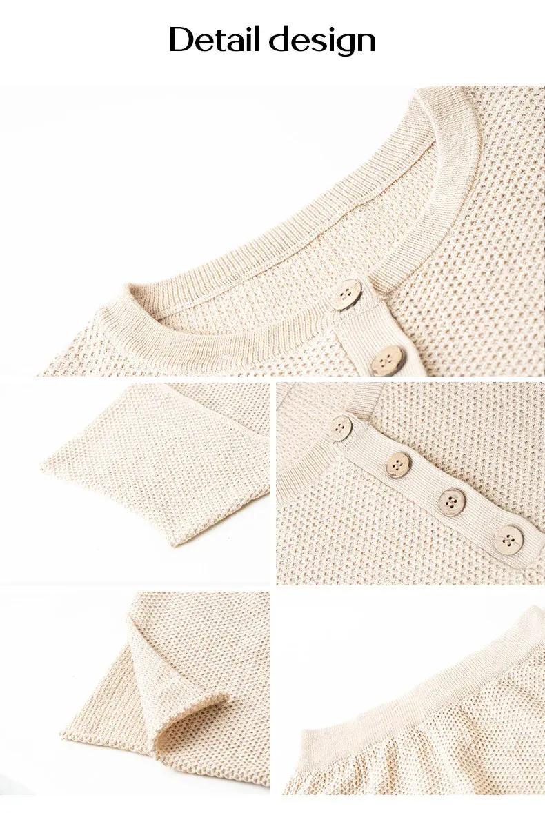 Relax Fit Textured Top & Pants Set Casual Outfit for Women