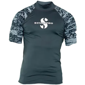 ScubaPro Graphite Rash Guard Mens, Short Sleeve (UPF50) ScubaPro Graphite Rash Guard Mens, Short Sleeve (UPF50)