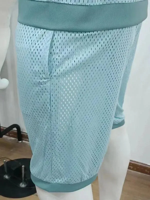 See-Through Short-Sleeved Men Cardigan Outfit Set