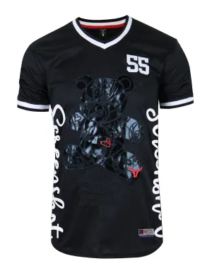SHORT SLEEVE COLOR BLOCK MESH JERSEY - TS1113 (BLACK/BK)