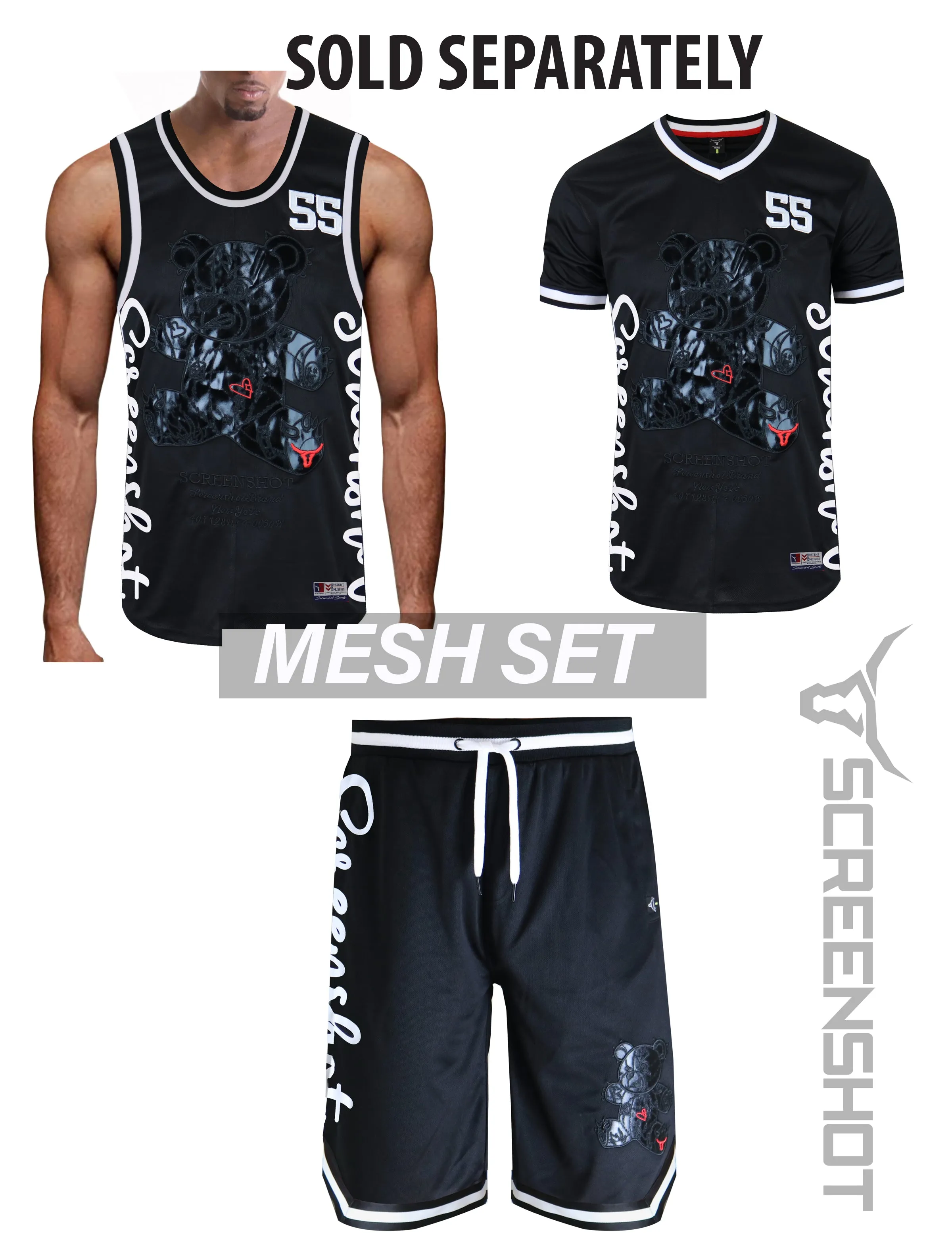 SHORT SLEEVE COLOR BLOCK MESH JERSEY - TS1113 (BLACK/BK)