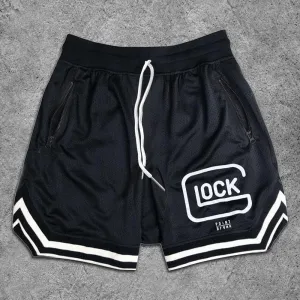 Street Fashion Text Pattern Mesh Shorts