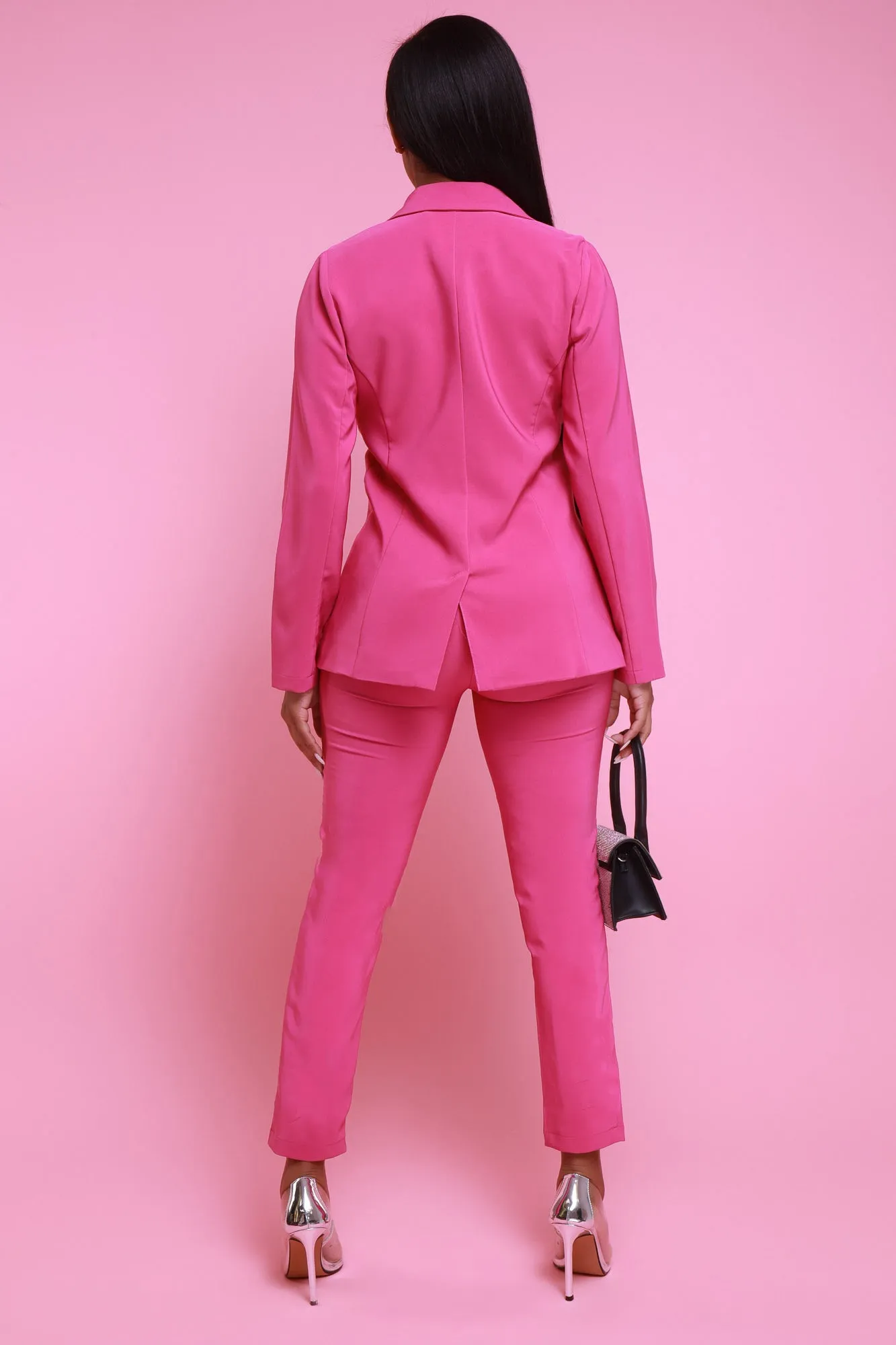 Top Floor Blazer & Pants Set - Fuchsia