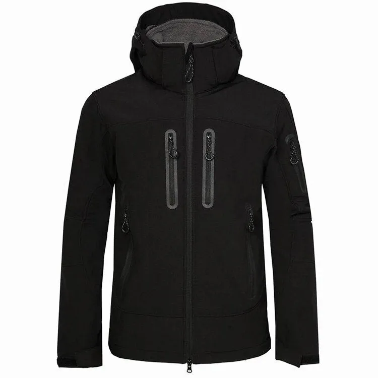 TRVLWEGO Woman Man Hiking Camping Jacket Hooded Windbreaker Soft Shell Winter Warm Trekking Casual Outdoor Sports Climb Coat