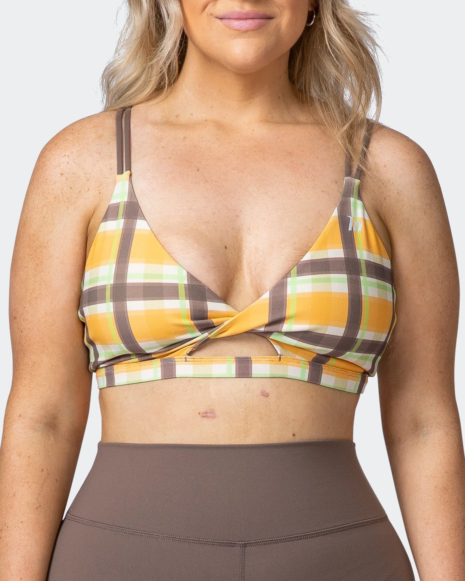 Whirlwind Bralette - Checked Out Print
