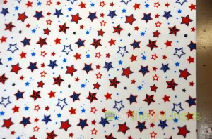 White Star Cotton Fabric by the Yard | 100% Cotton Fabric by the Yard | American Flag Stars |