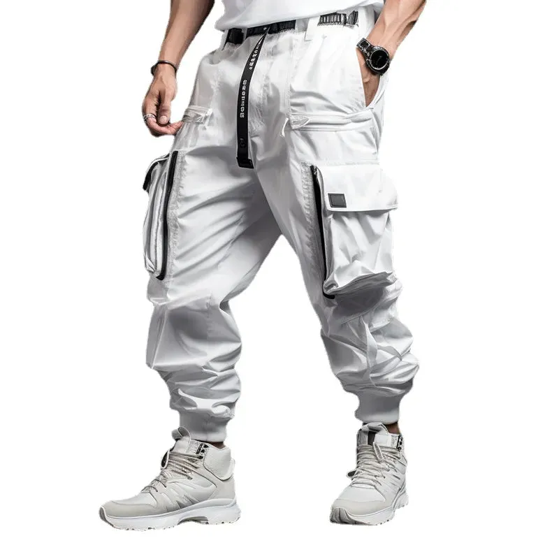 White Techwear Cargo Pants