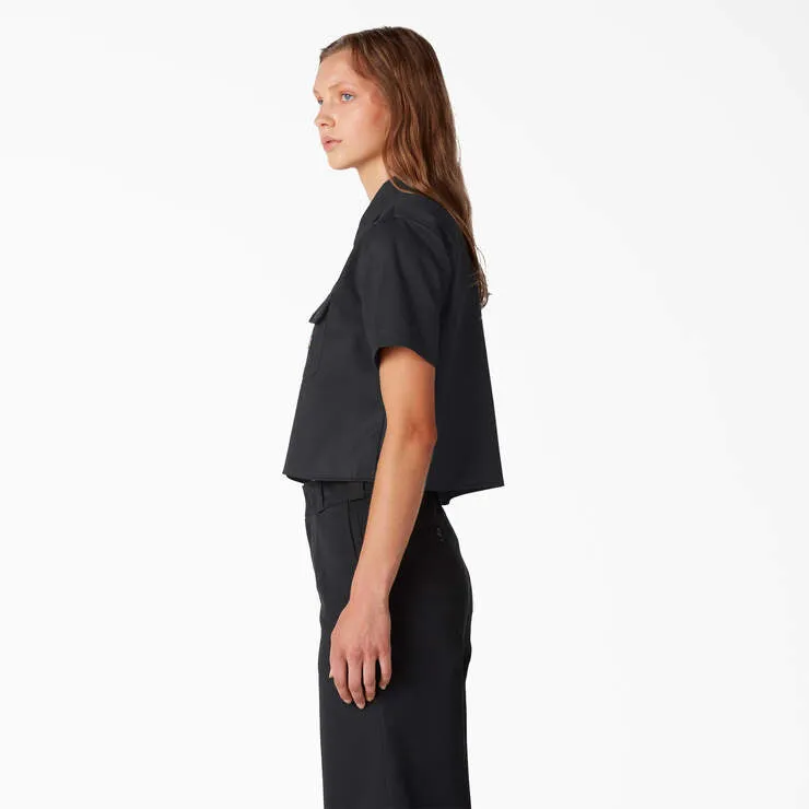 Women's Cropped Work Shirt - Black