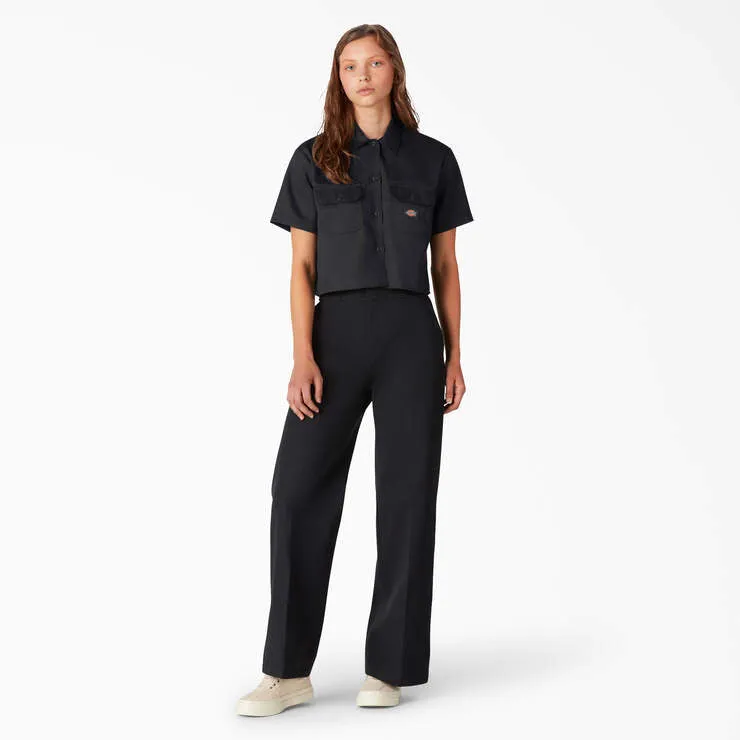 Women's Cropped Work Shirt - Black