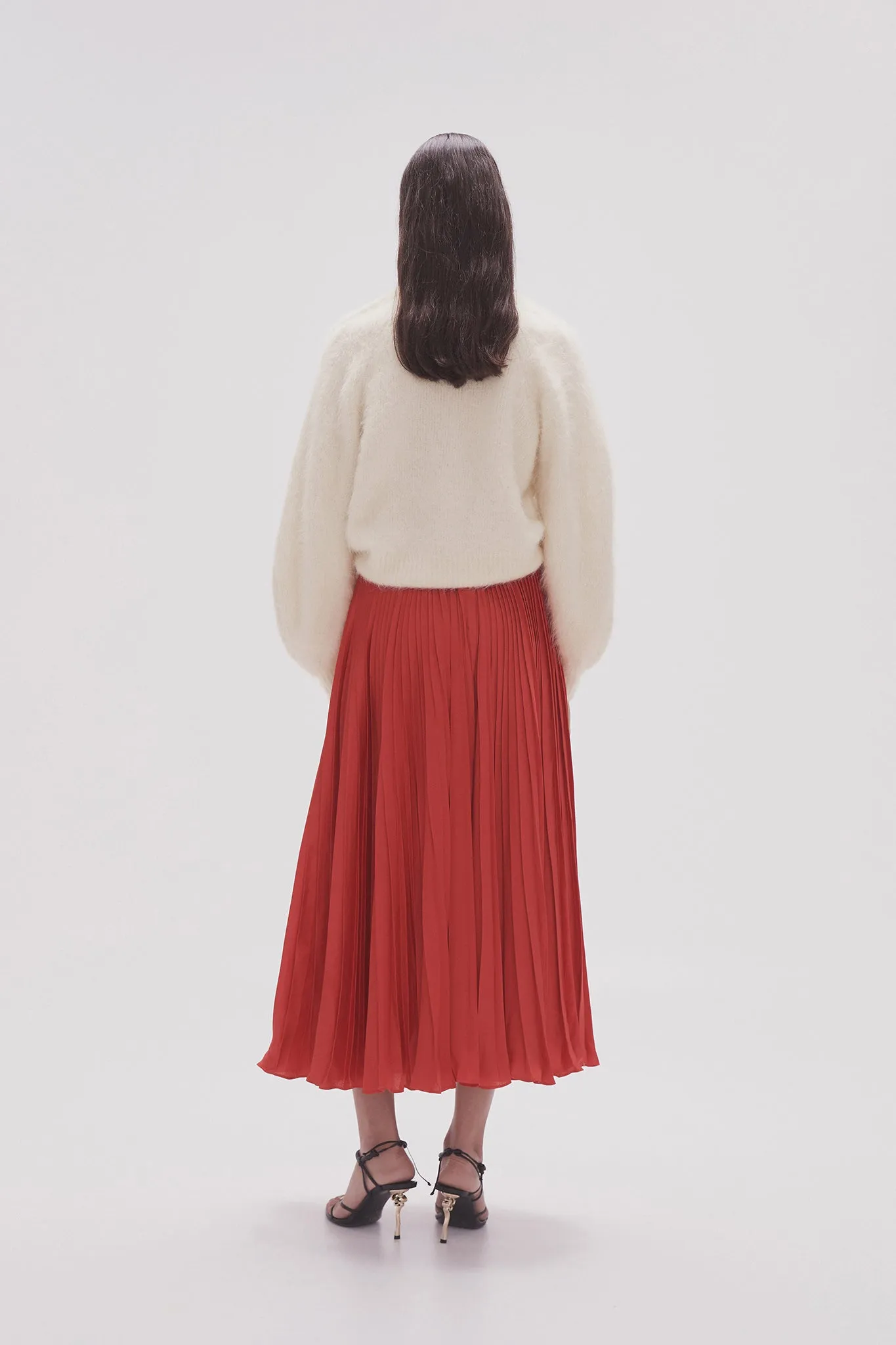 Wondrous Pleated Satin Skirt